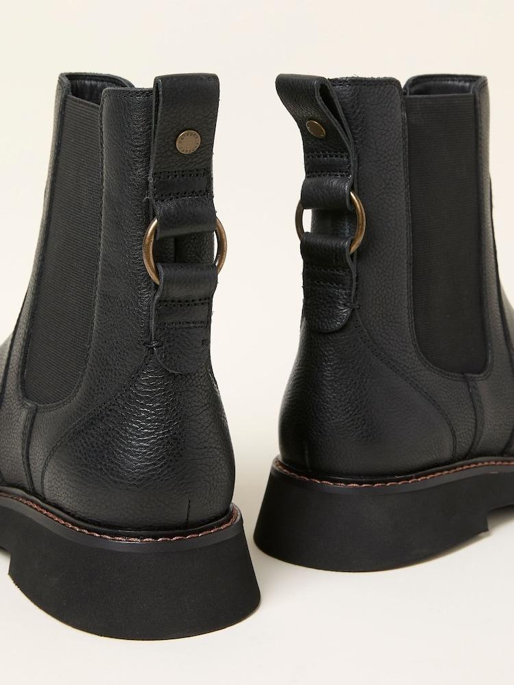 Fat Face Rowe Black Chelsea Boot