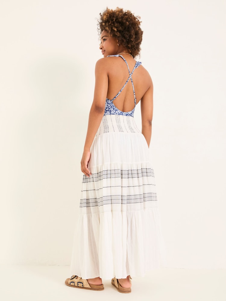 Fat Face Roxi Ivory Beachwear Stripe Skirt