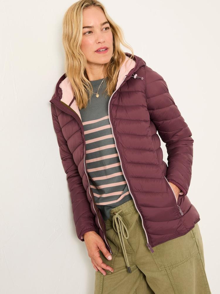 Fat Face Ruby Dusky Purple Lightweight Puffer Coat