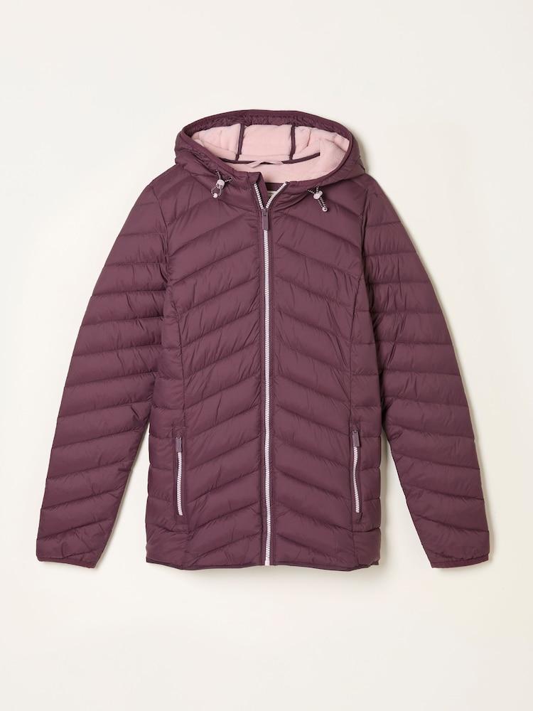 fat face Ruby Dusky Purple Lightweight Puffer Coat