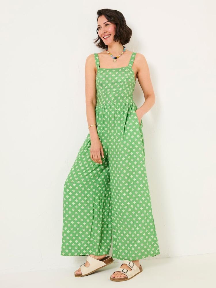 Fat Face Ruby Mid Green Woodblock Ruby Jumpsuit