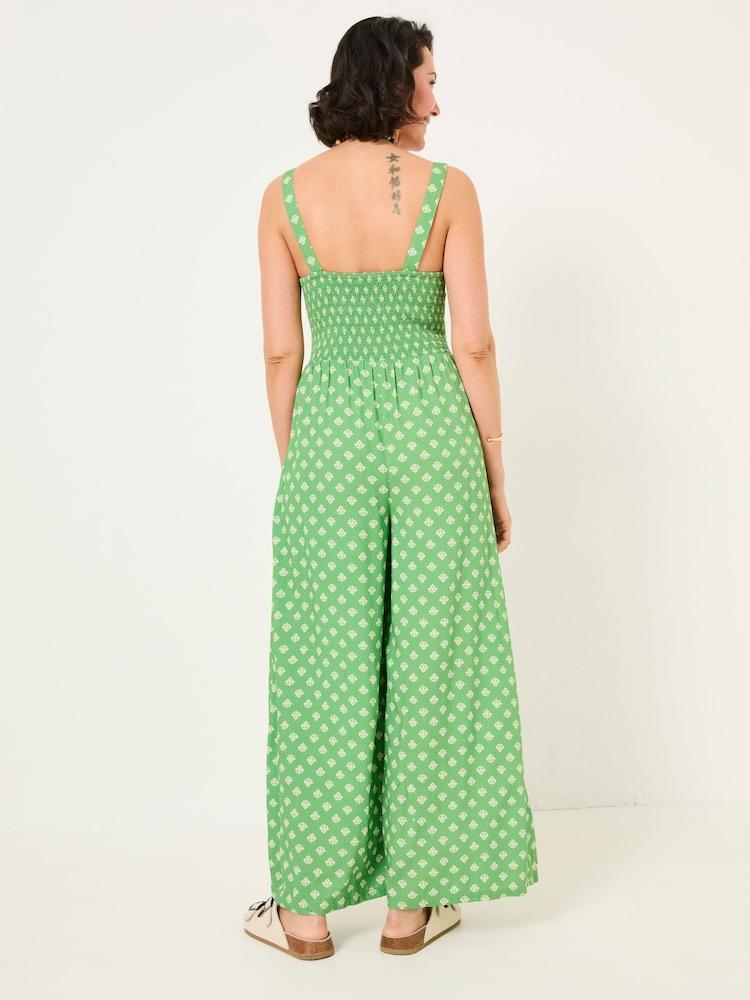 Fat Face Ruby Mid Green Woodblock Ruby Jumpsuit