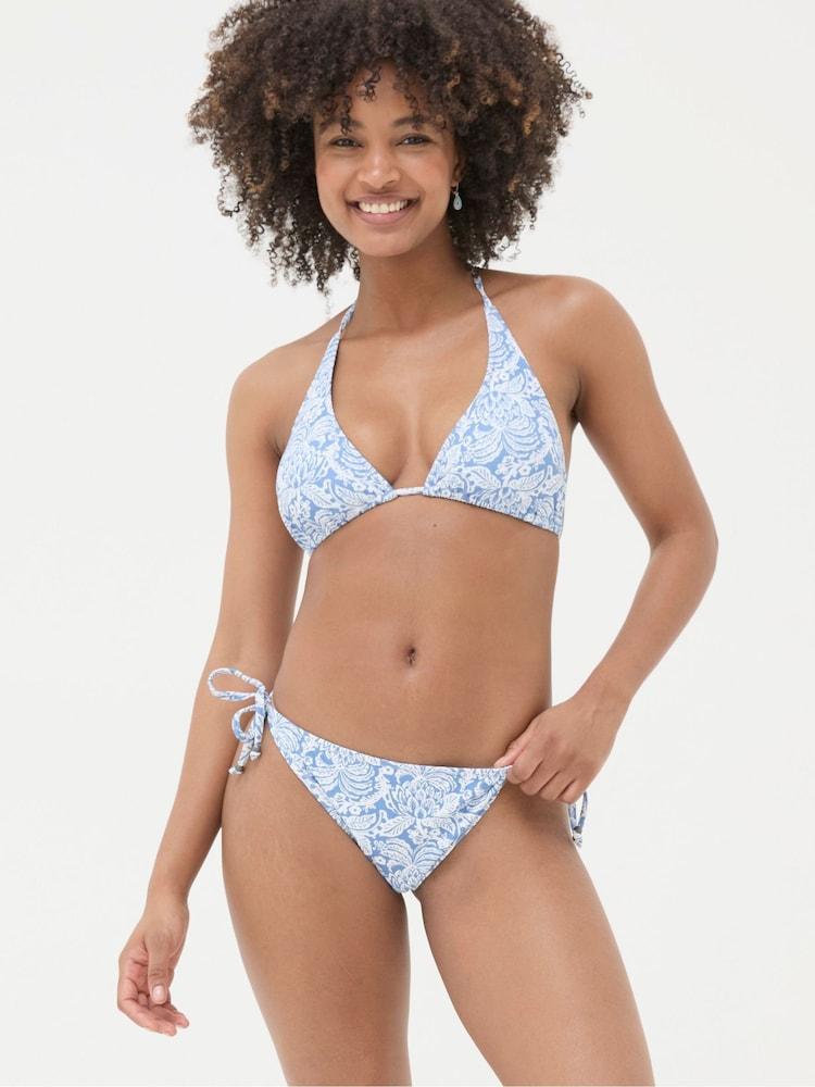 Fat Face Rue Blue Damask Floral Bikini Bottoms