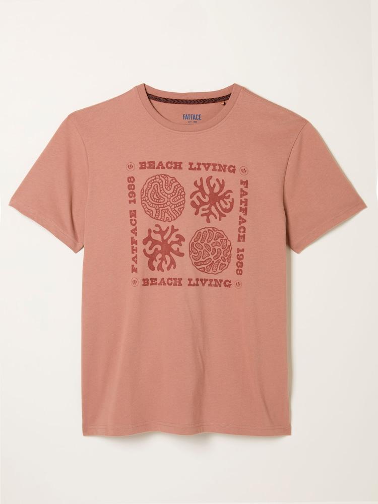 fat face Rust Brown Coral Graphic Tshirt