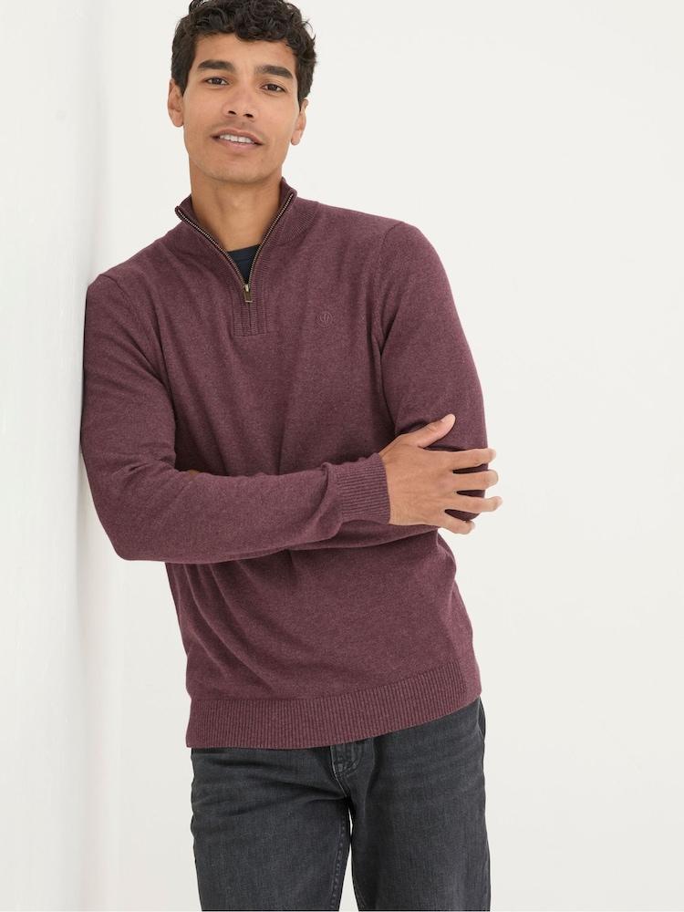 Fat Face Rye Burgundy Red Half-Neck Jumper