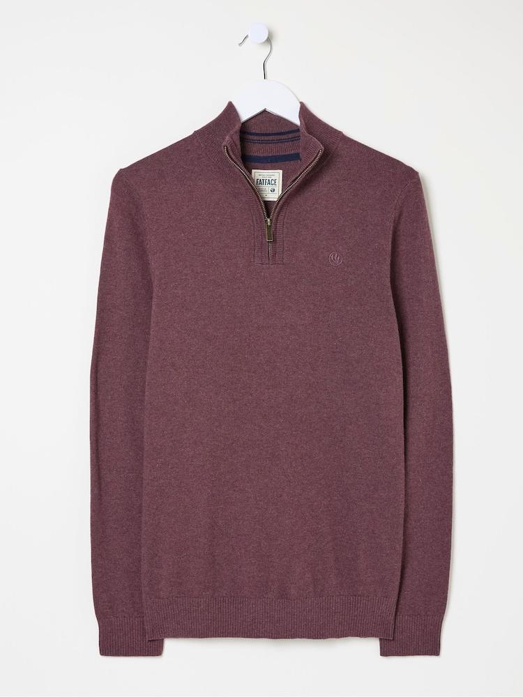 fat face Rye Burgundy Red Half-Neck Jumper