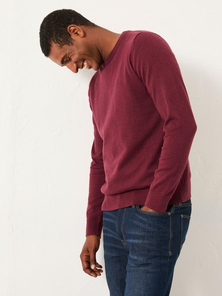 Fat Face Rye Claret Crew Neck Knitted Jumper