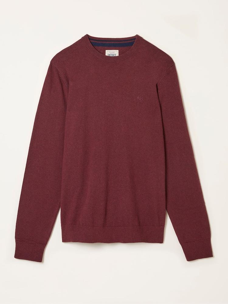 fat face Rye Claret Crew Neck Knitted Jumper