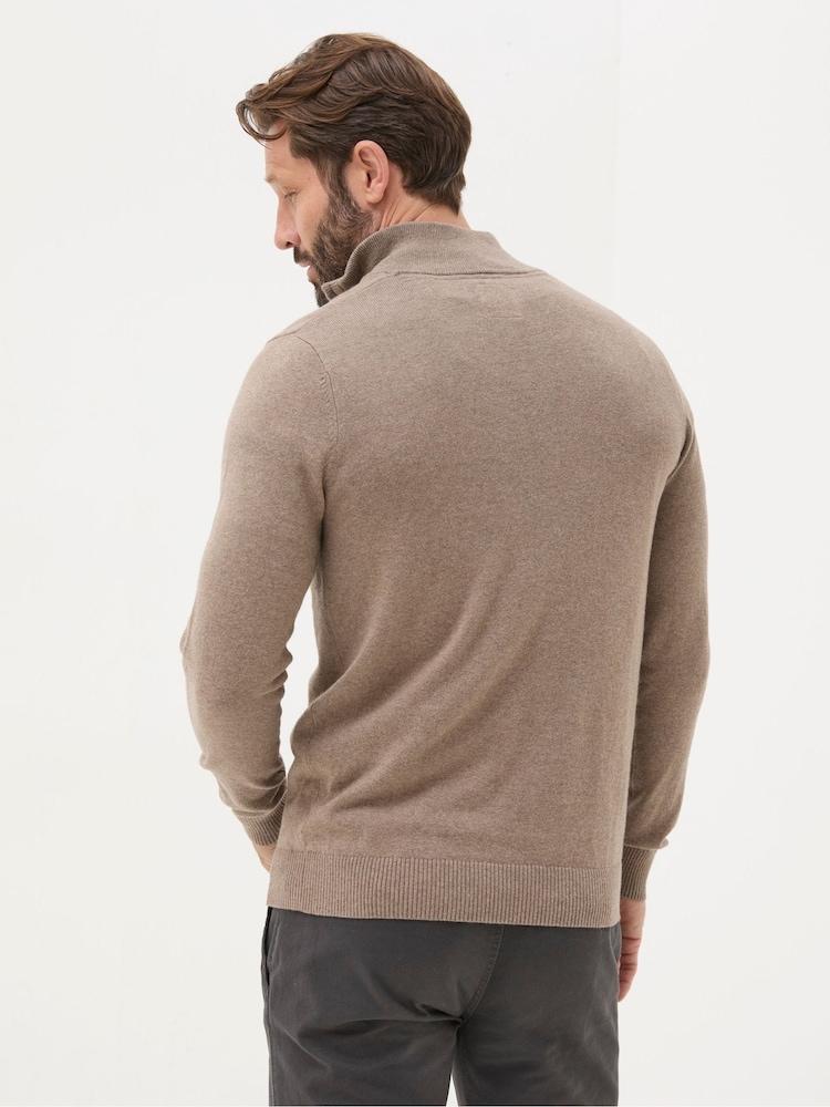 Fat Face Rye Natural Beige Half-Neck Jumper
