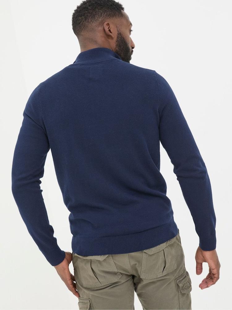 Fat Face Rye Navy Blue Half-Neck Jumper