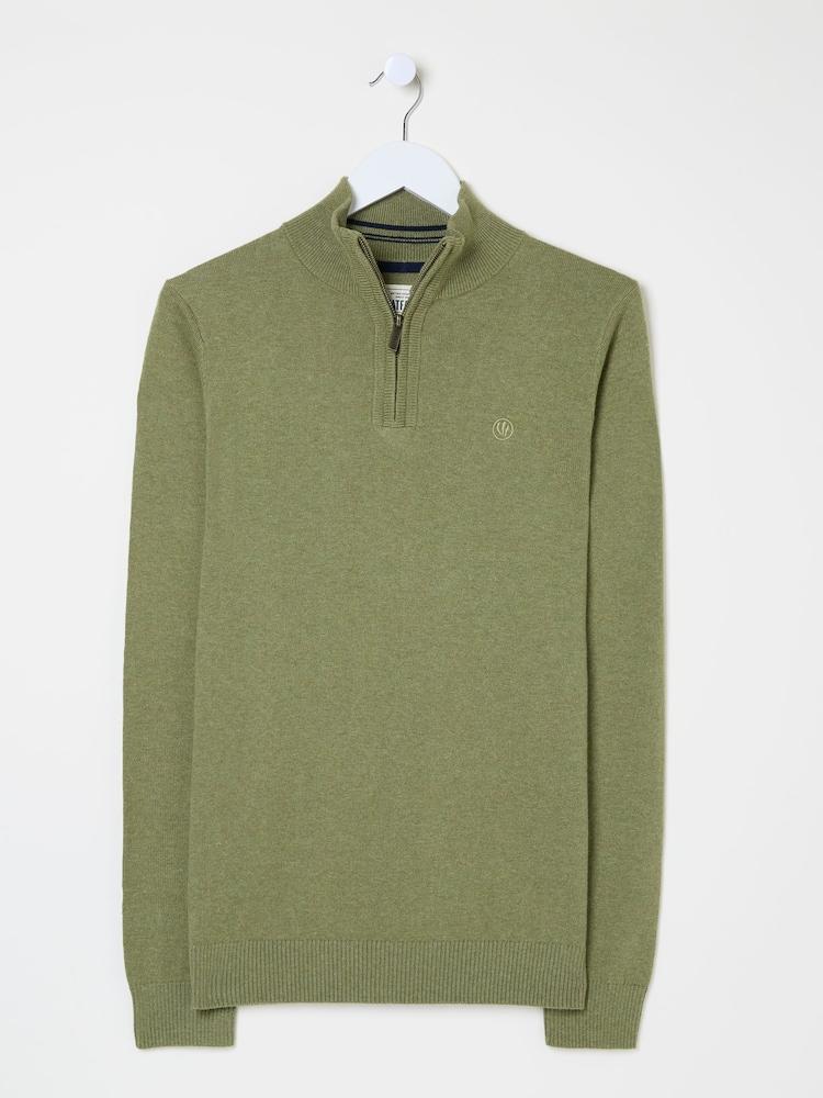 fat face Rye Olive Green Half-Neck Jumper