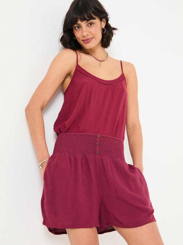 Fat Face Rylee Burgundy Red Flippy Shorts