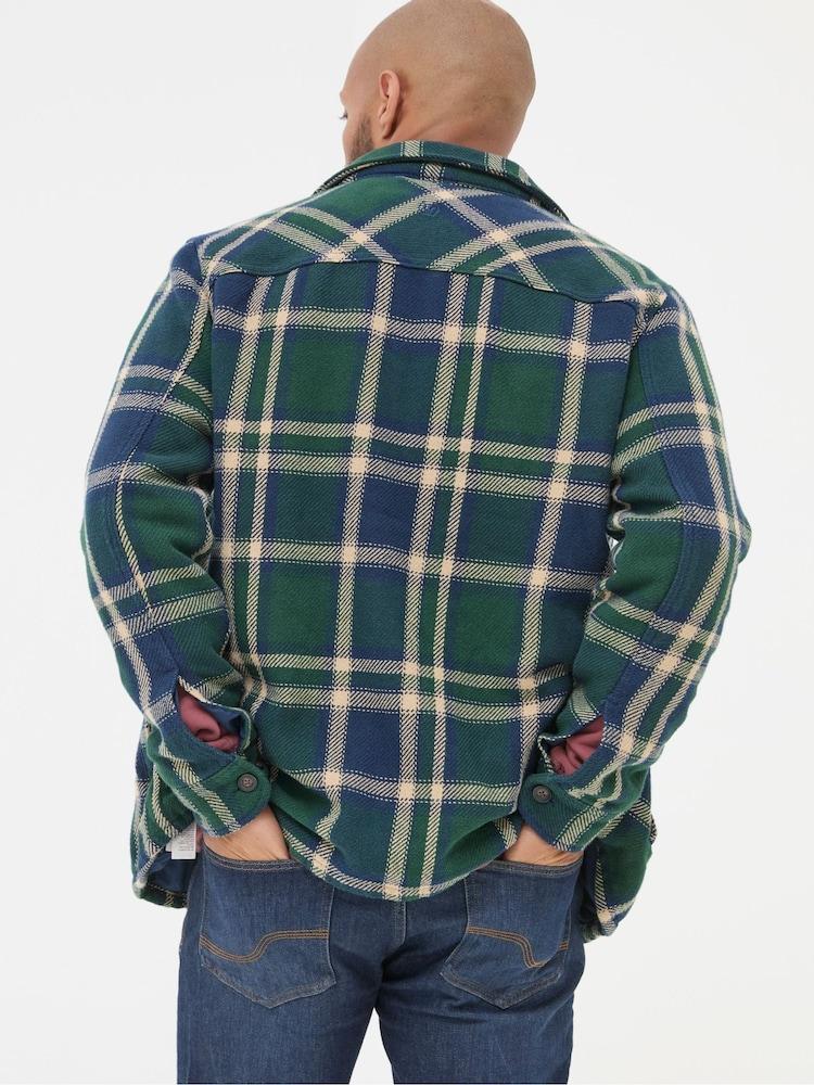 Fat Face Ryton Dark Green Check Overshirt