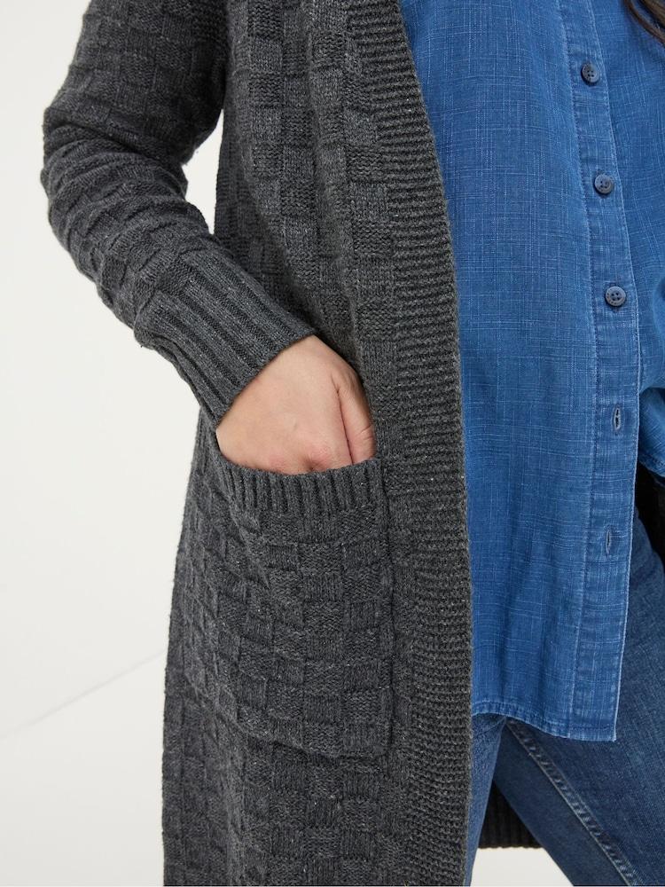 fat face Sadie Grey Edge To Edge Cardigan