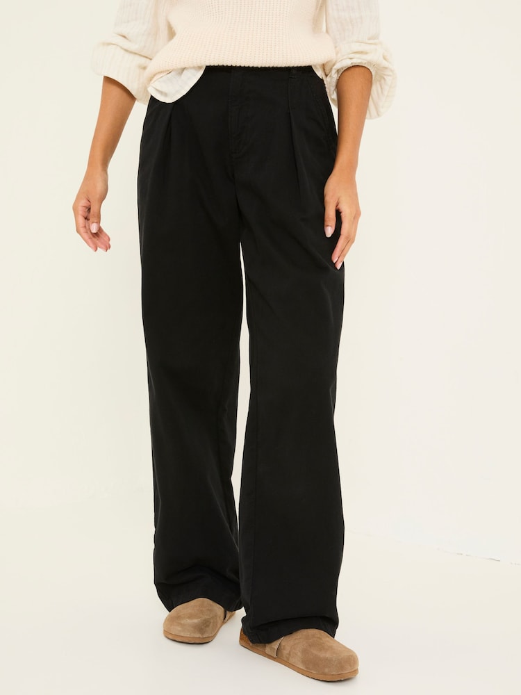 Fat Face Saffron Black Wide Leg Trousers