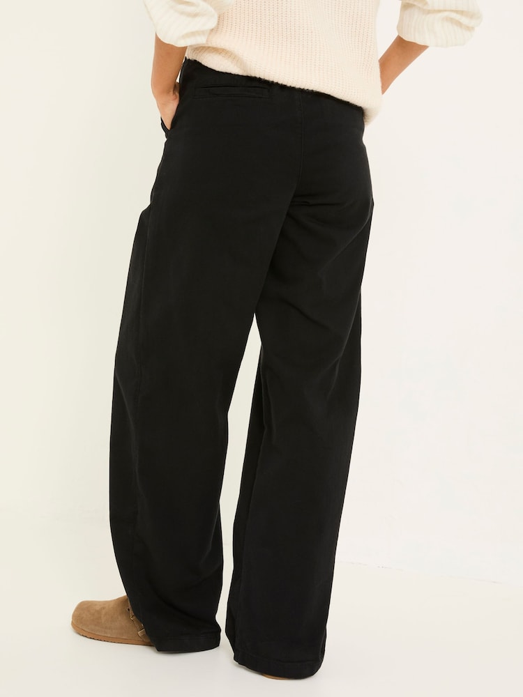 Fat Face Saffron Black Wide Leg Trousers