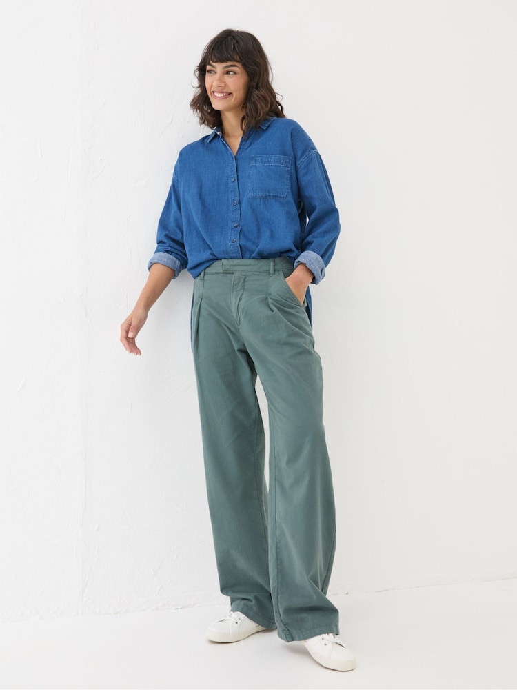 Fat Face Saffron Blue Wide Leg Trousers