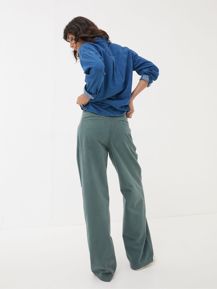 Fat Face Saffron Blue Wide Leg Trousers