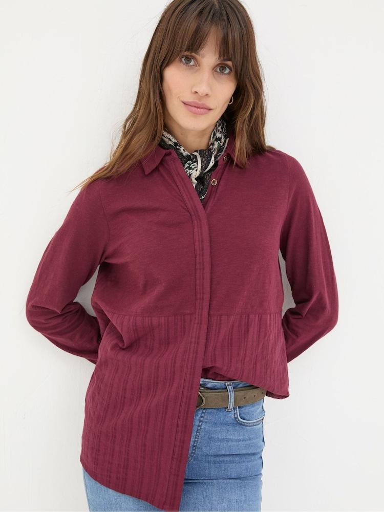 Fat Face Sammy Burgundy Red Shirt Tunic