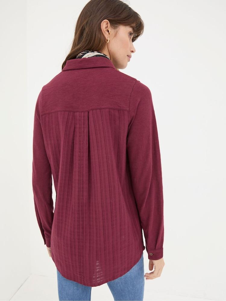 Fat Face Sammy Burgundy Red Shirt Tunic