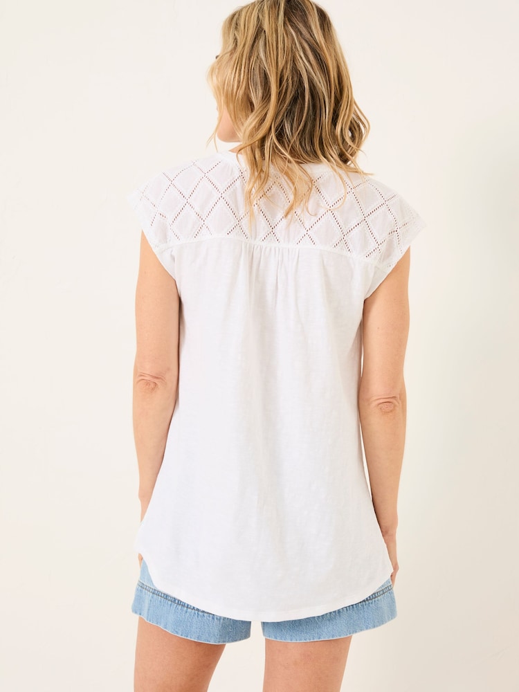 Fat Face Sandi White Embroidered Tunic