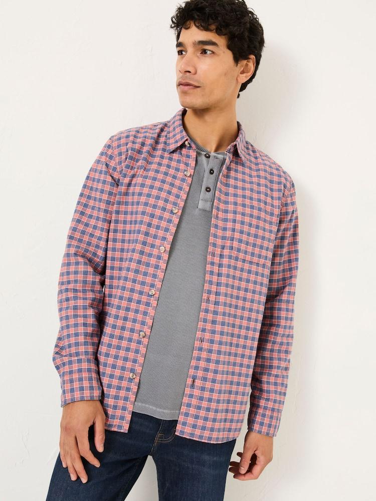 Fat Face Sandy Dusky Pink Long Sleeve Check Shirt