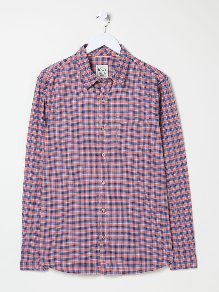 fat face Sandy Dusky Pink Long Sleeve Check Shirt