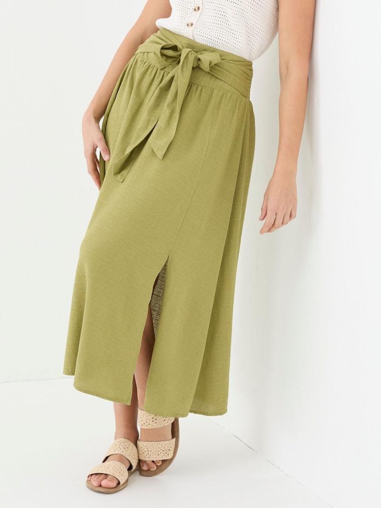 Fat Face Sascha Green Midi Skirt