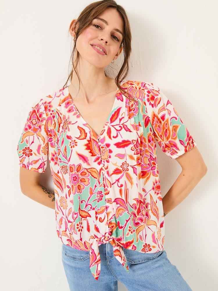 Fat Face Savannah Ivory Festival Floral Blouse