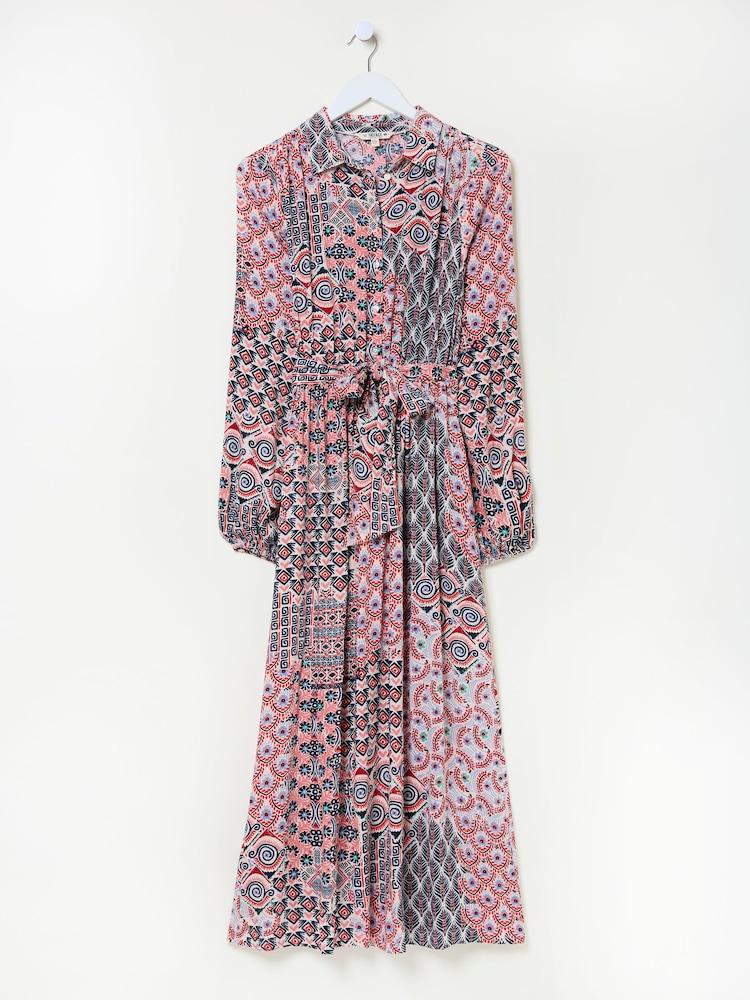 fat face Scheana Ivory Geo Patchwork Midi Dress