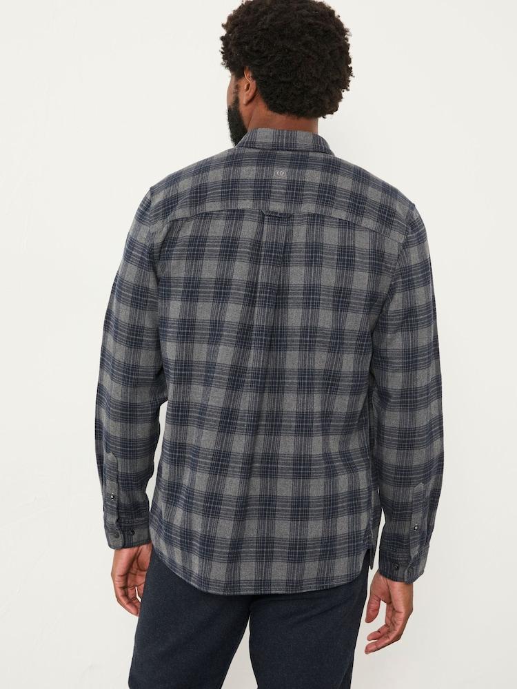 Fat Face Scole Dark Grey Long Sleeve Check Shirt