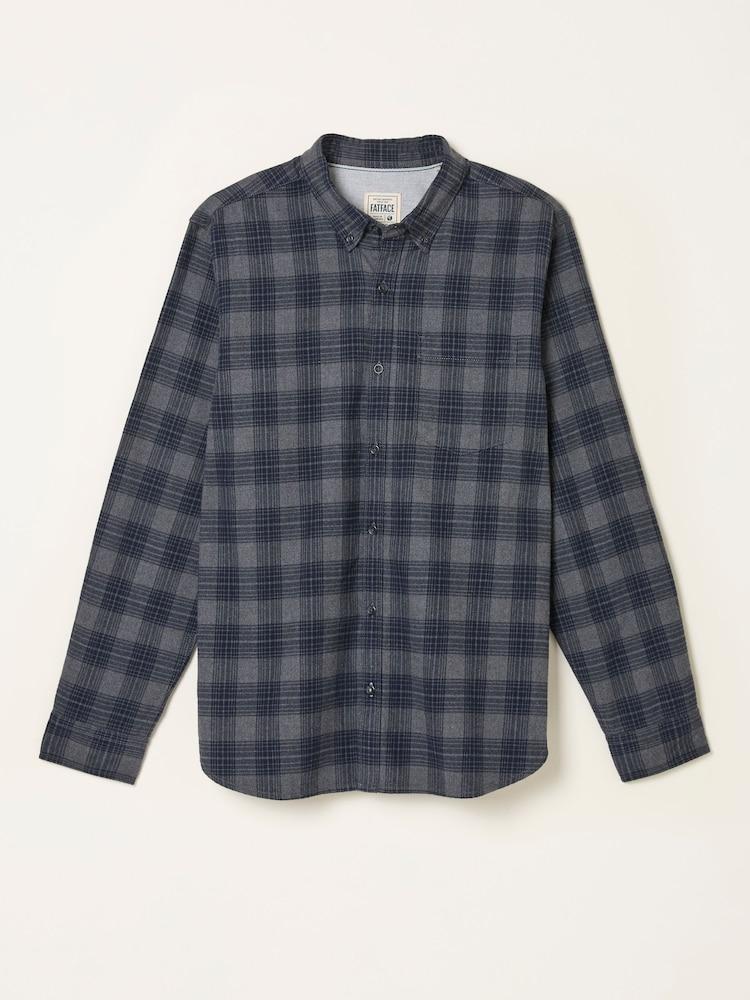 fat face Scole Dark Grey Long Sleeve Check Shirt