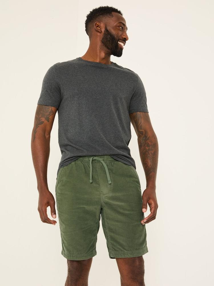 Fat Face Seaton Khaki Green Pull On Cord Shorts