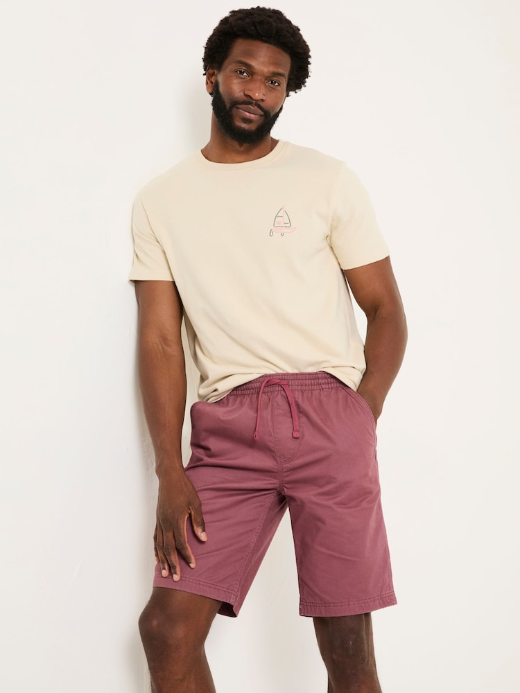 Fat Face Seaton Plum Purple Pull On Shorts