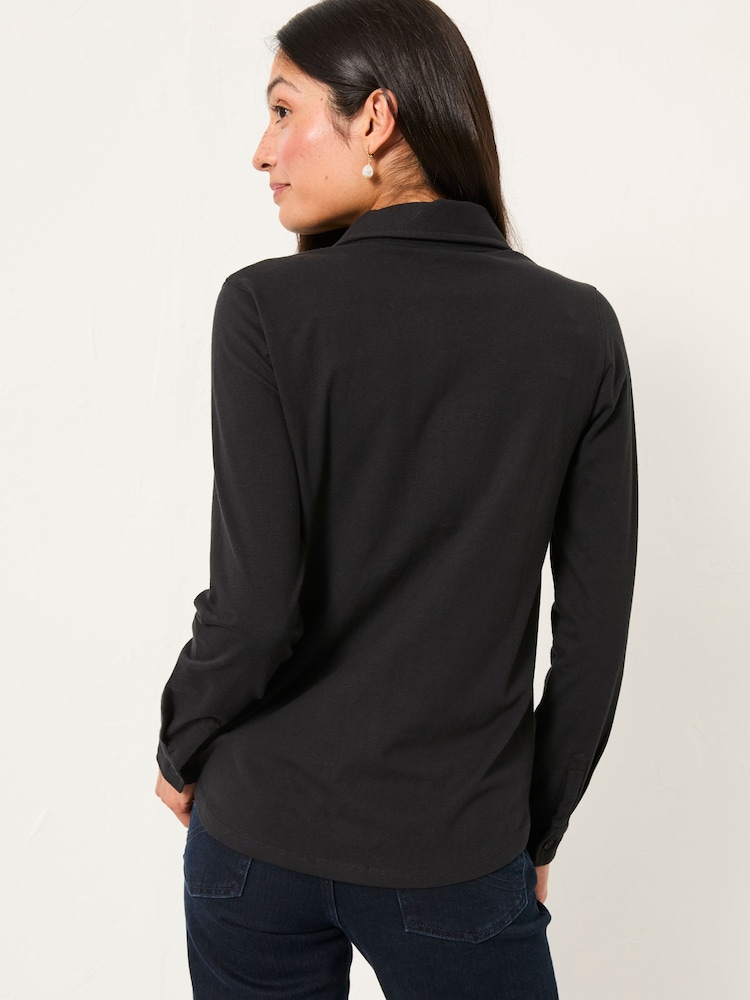 Fat Face Selby Black Jersey Shirt