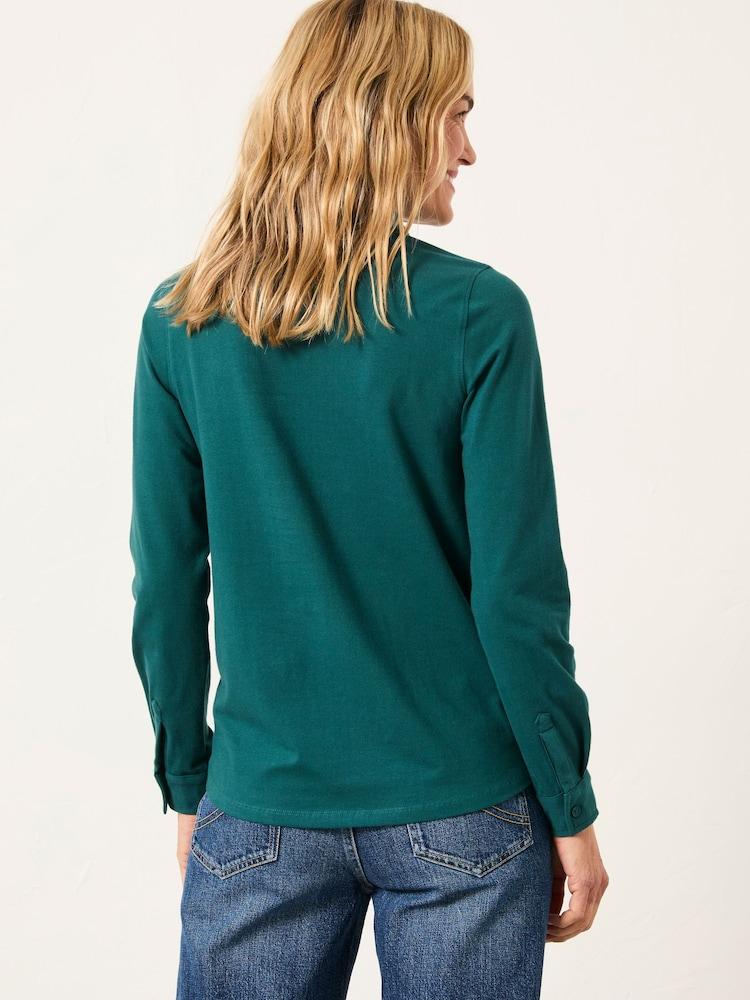 Fat Face Selby Teal Blue Jersey Shirt