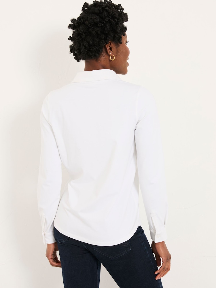 Fat Face Selby White Jersey Shirt