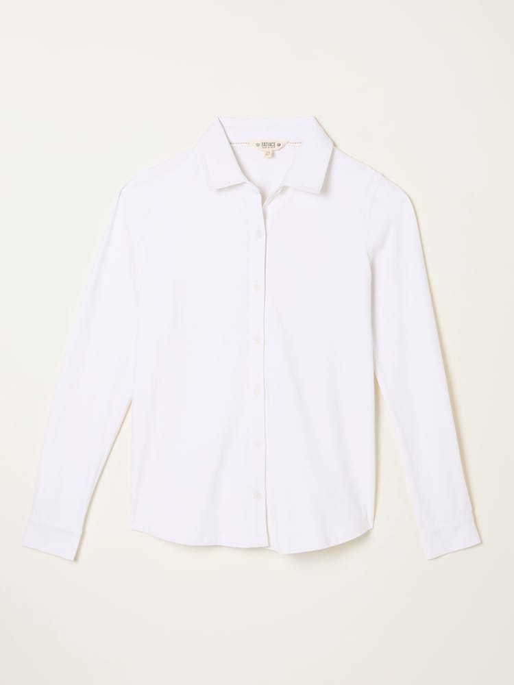 fat face Selby White Jersey Shirt