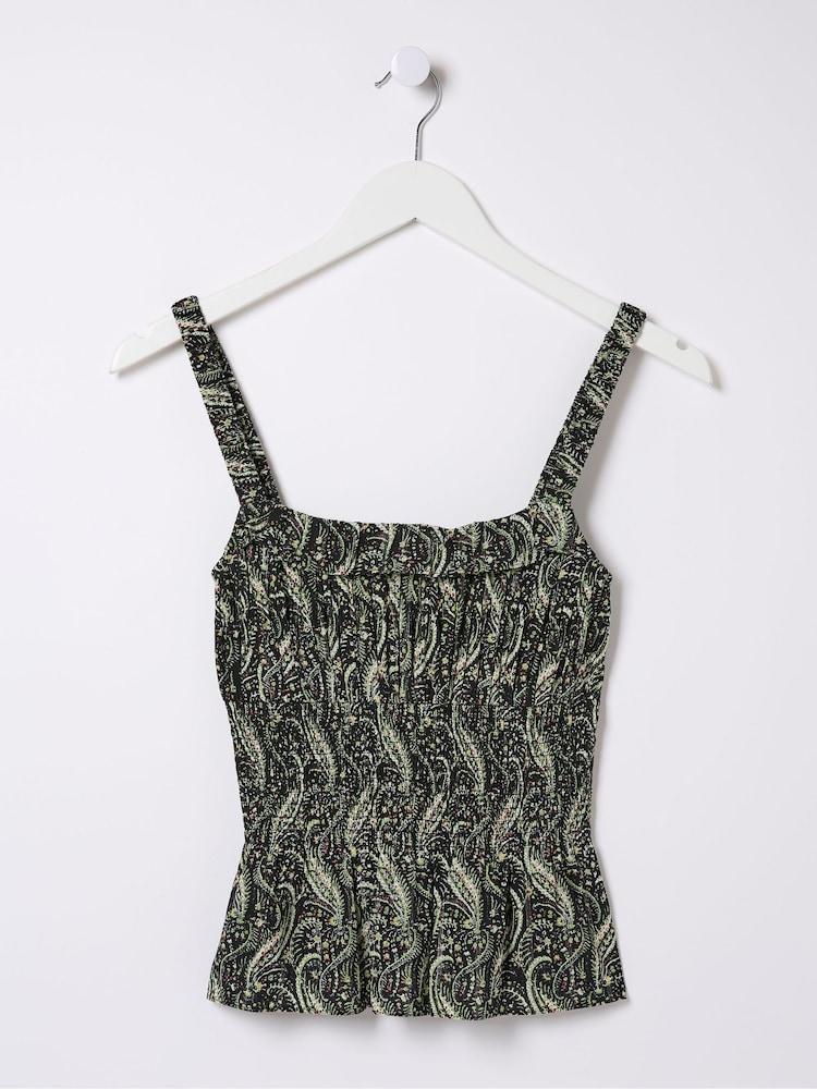 fat face Seoni Black Paisley Cami