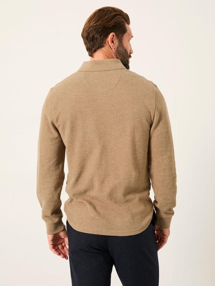 Fat Face Shawford Dark Natural Long Sleeve Polo