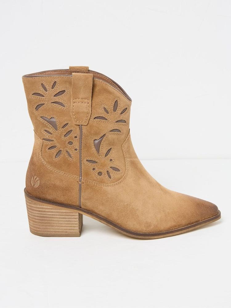 Fat Face Shay Brown Western Boots