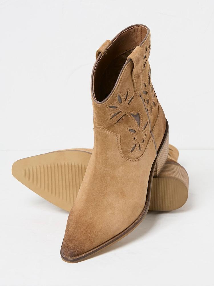 Fat Face Shay Brown Western Boots