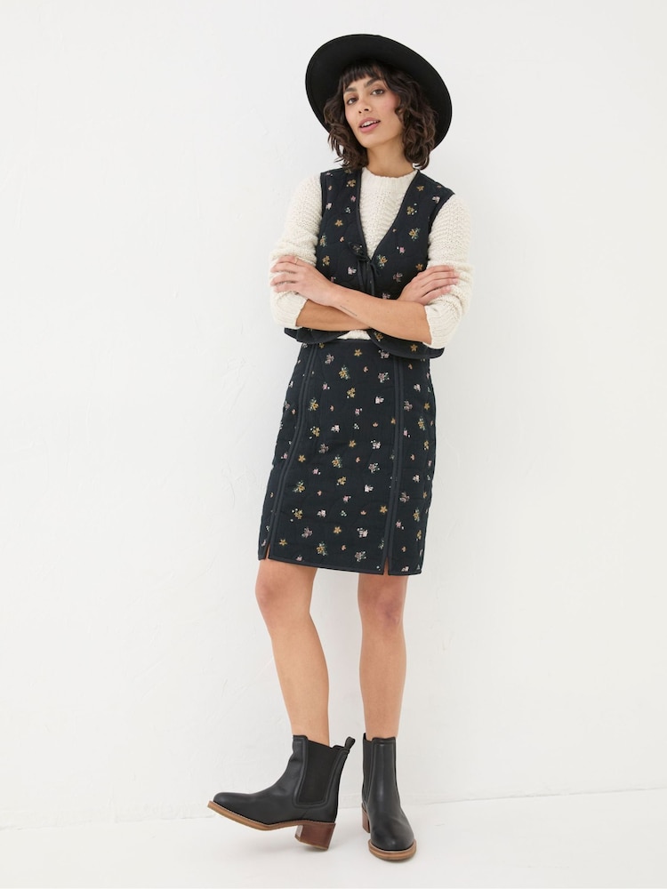 Fat Face Shelby Black Ditsy Paisley Skirt