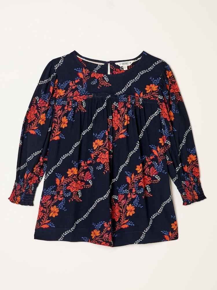 fat face Shelley Navy Folk Floral Blouse