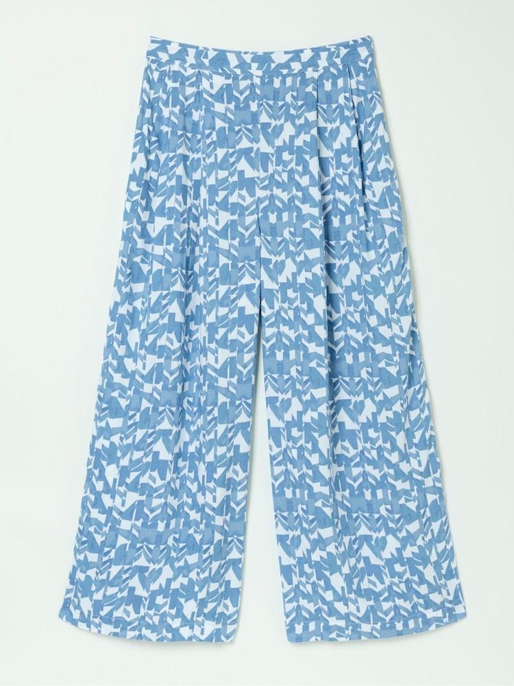 fat face Shirwell Blue Med Geo Cropped Trousers