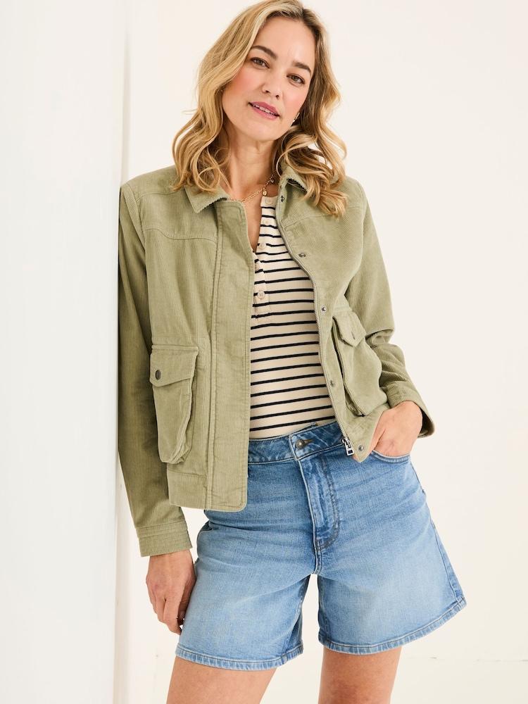 Fat Face Sienna Dusky Green Cord Jacket