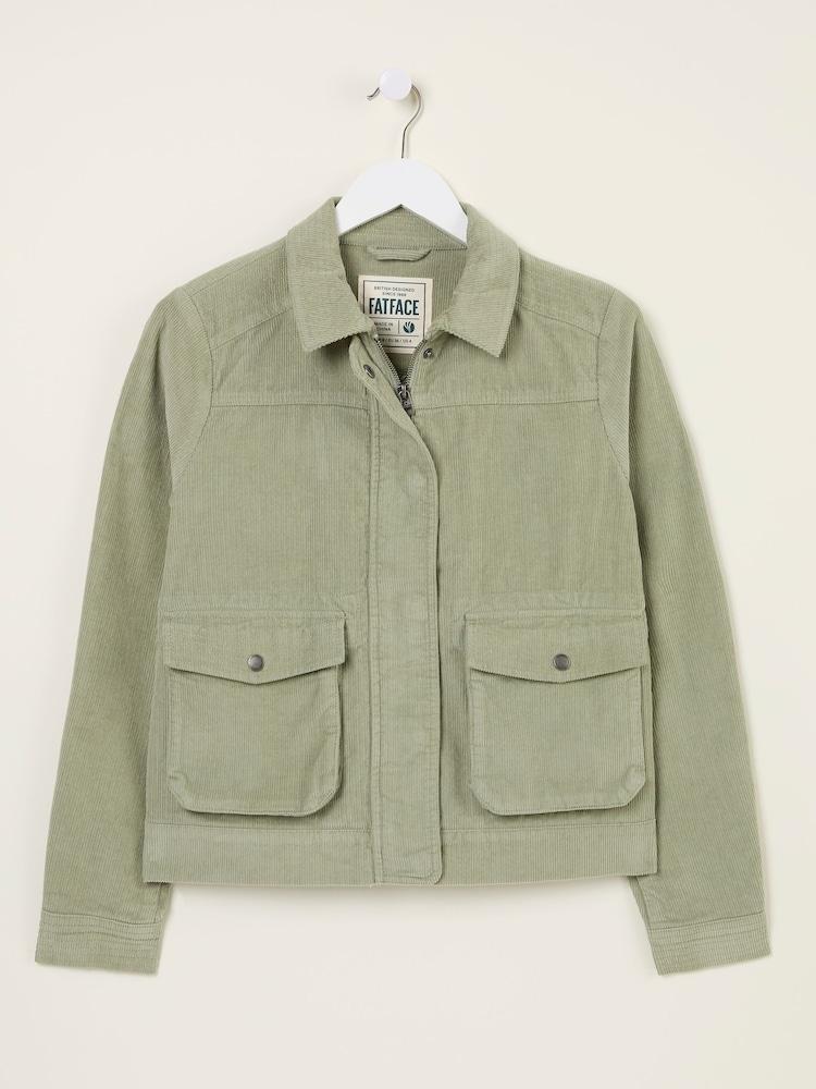 fat face Sienna Dusky Green Cord Jacket
