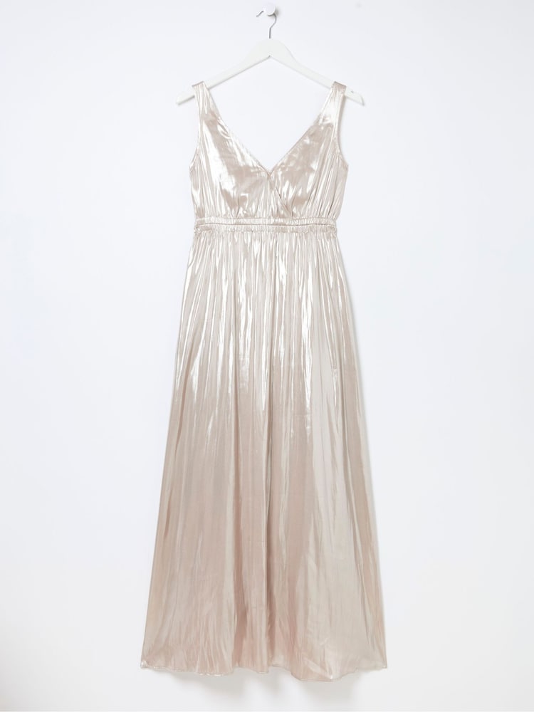 fat face Silver Mimosa Metallic Maxi Dress