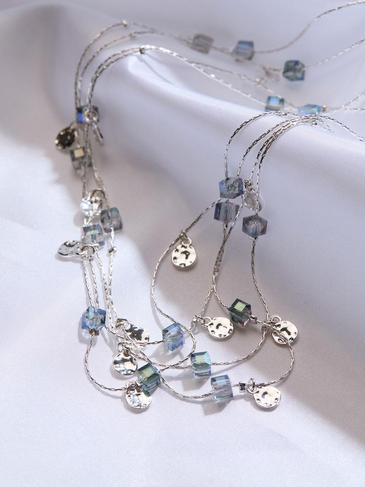 fat face Silver Tone Layered Necklace