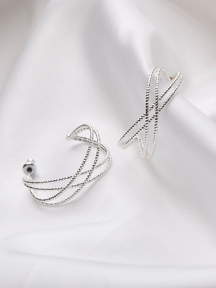 Fat Face Silver Tone Multi Hoop Earrings